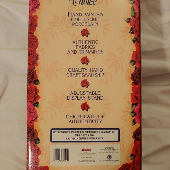 Collectors Choice VINTAGE Genuine Fine Bisque Porcelain Green Eyed Brunette Doll - Picture 6 of 12